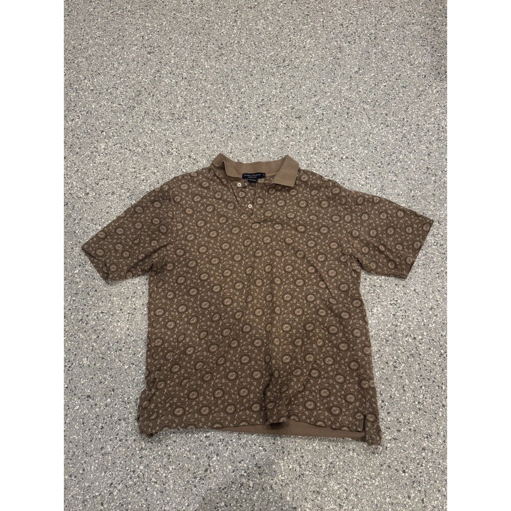 Daniel Cremieux Signature Pima Cotton Polo Shirt Mens Brown size Large Golf